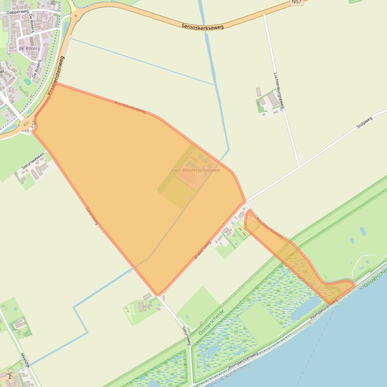 Kaart van postcodegebied 4328NP.