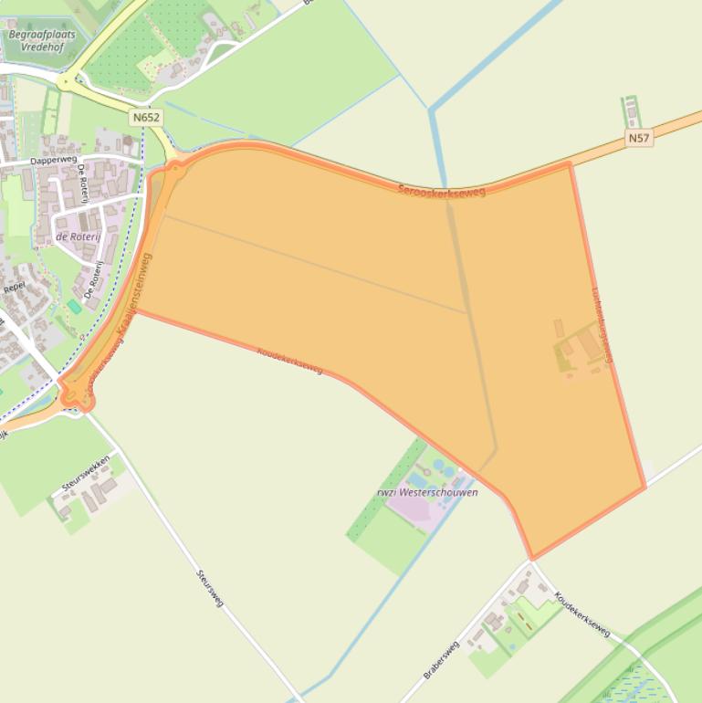 Kaart van postcodegebied 4328NS.