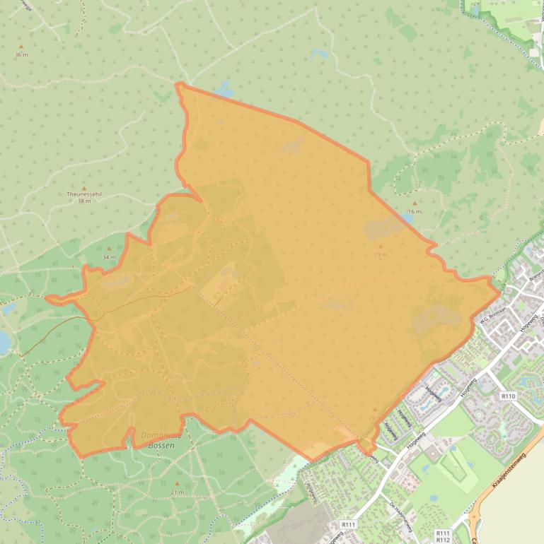 Kaart van postcodegebied 4328PT.