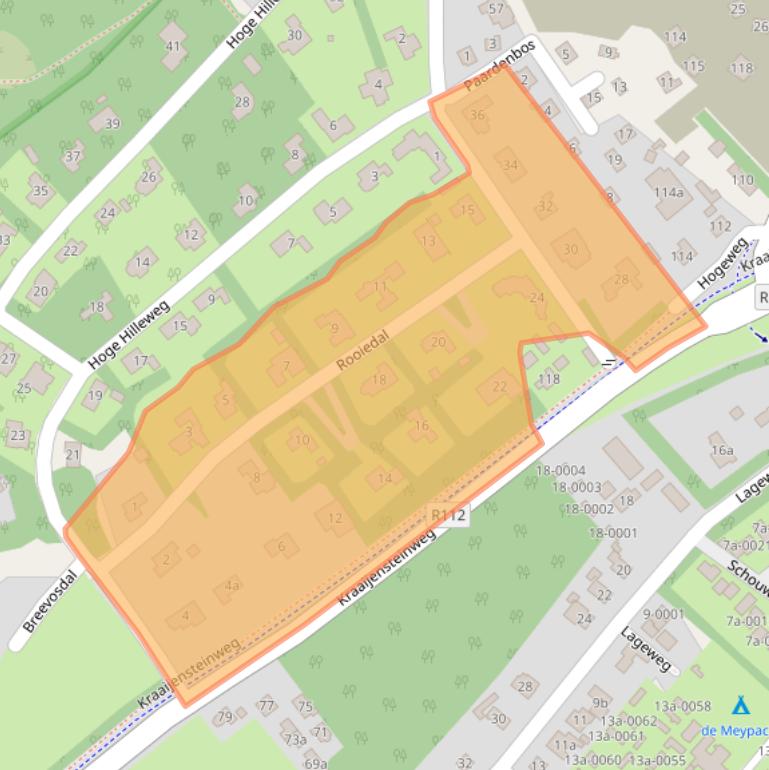 Kaart van postcodegebied 4328PZ.