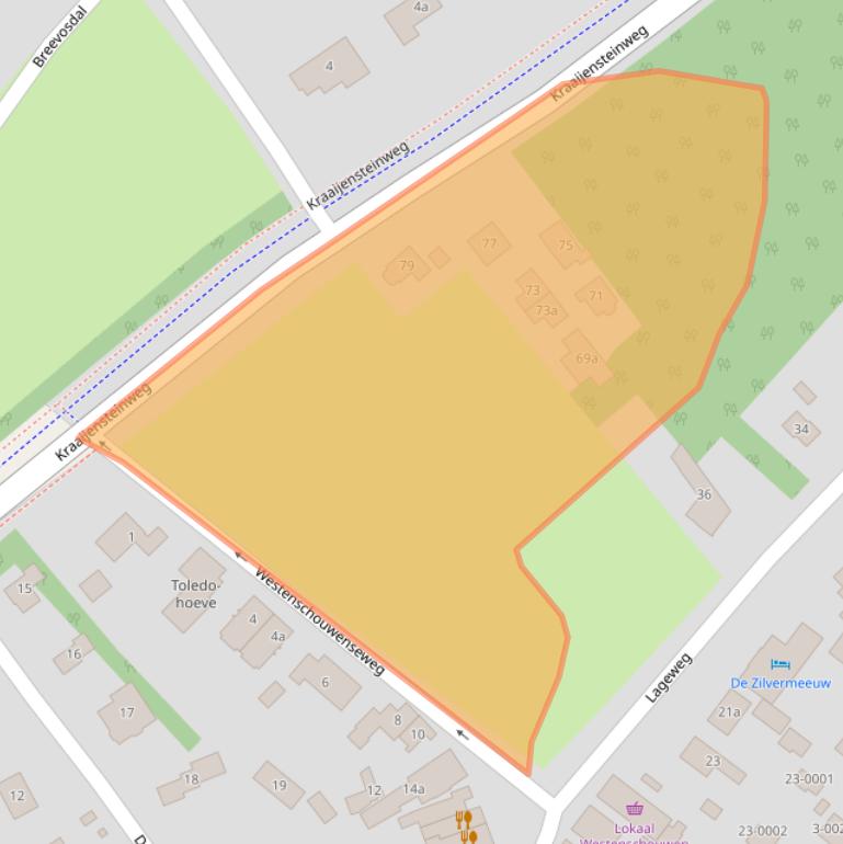 Kaart van postcodegebied 4328RC.