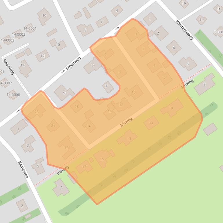 Kaart van postcodegebied 4328RN.