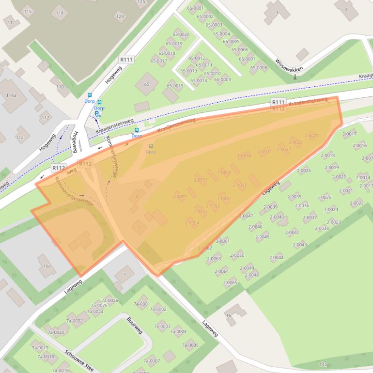 Kaart van postcodegebied 4328RW.