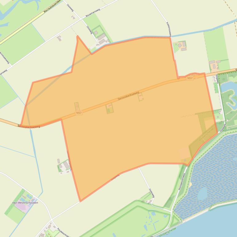 Kaart van postcodegebied 4328SM.