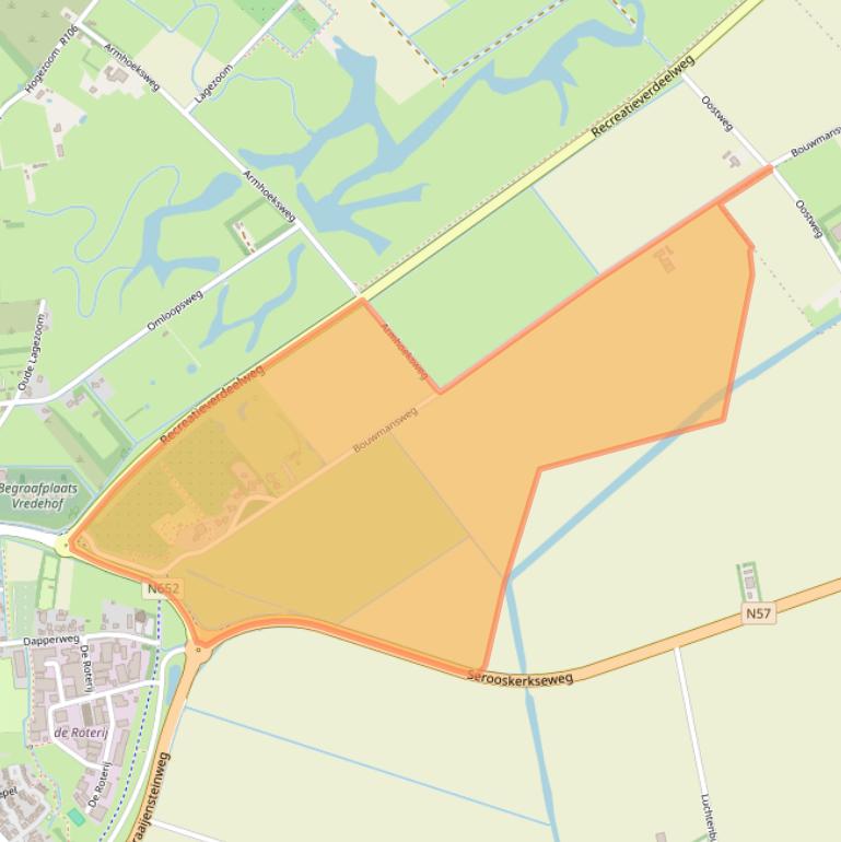 Kaart van postcodegebied 4328SN.