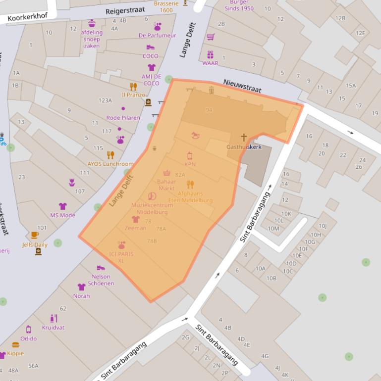 Kaart van postcodegebied 4331AS.