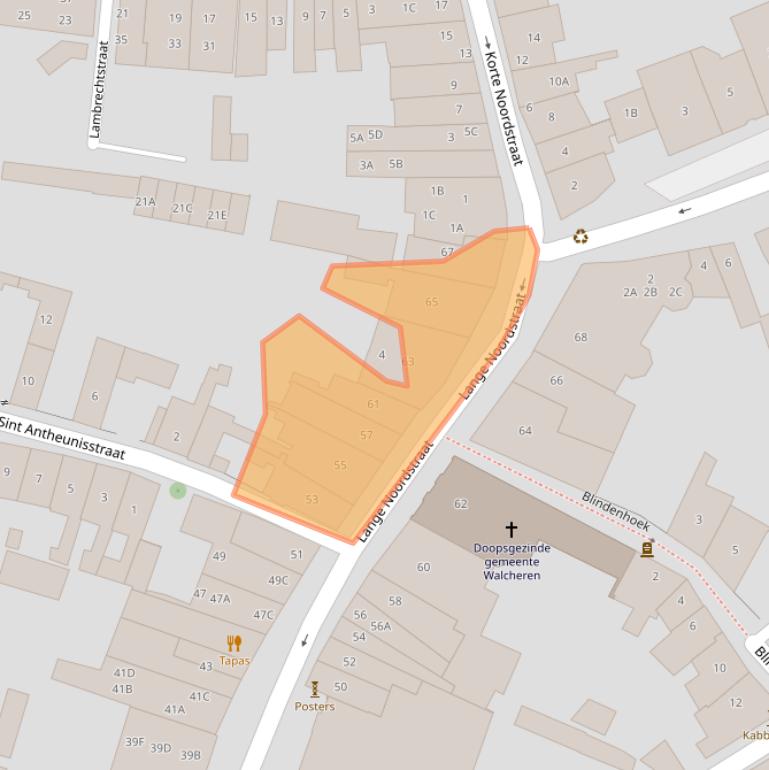 Kaart van postcodegebied 4331CC.