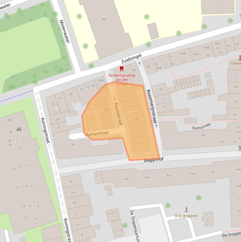 Kaart van postcodegebied 4331CP.