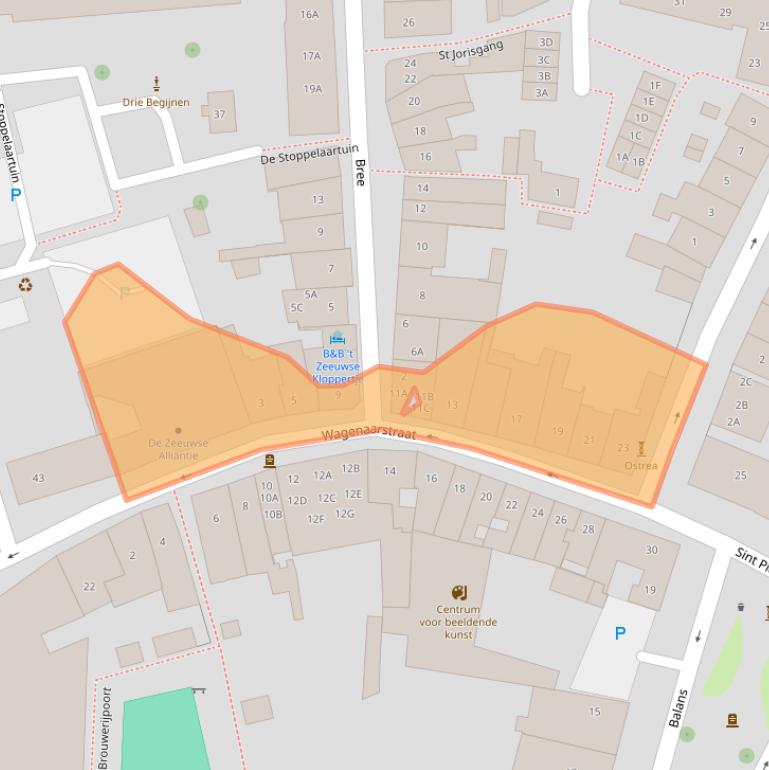 Kaart van postcodegebied 4331CX.