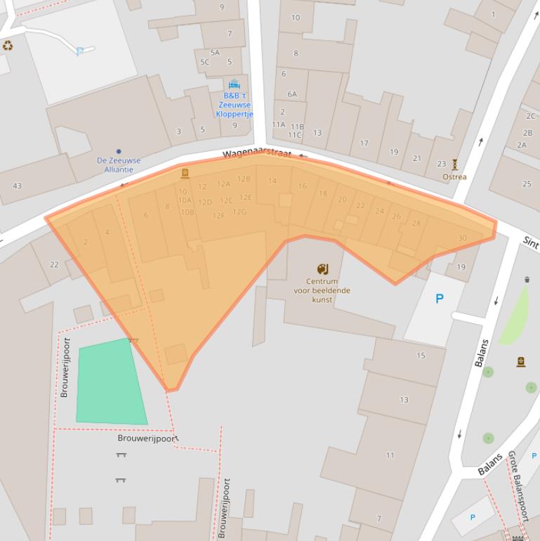 Kaart van postcodegebied 4331CZ.