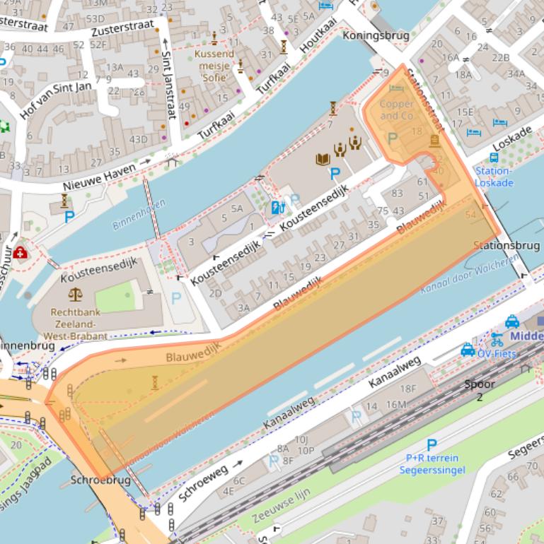 Kaart van postcodegebied 4331JB.