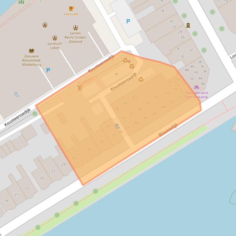 Kaart van postcodegebied 4331JD.