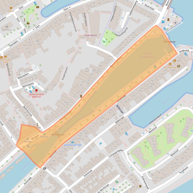 Kaart van postcodegebied 4331JJ.