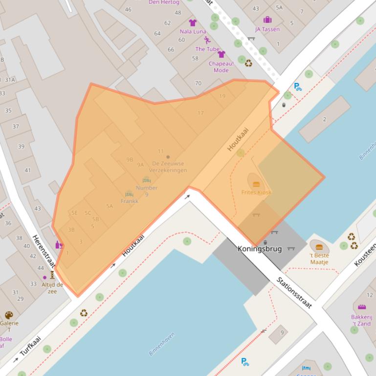 Kaart van postcodegebied 4331JR.