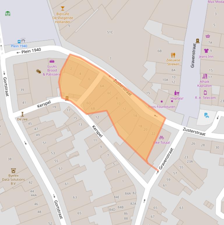 Kaart van postcodegebied 4331KJ.