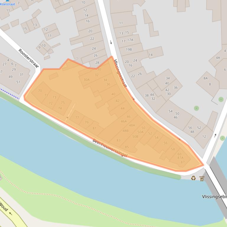 Kaart van postcodegebied 4331KW.