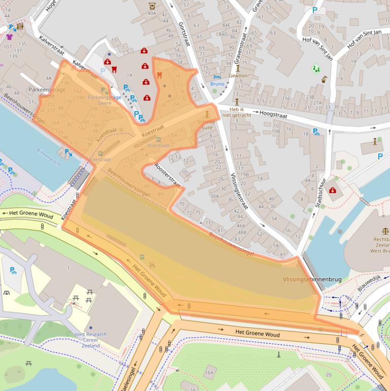 Kaart van postcodegebied 4331KX.