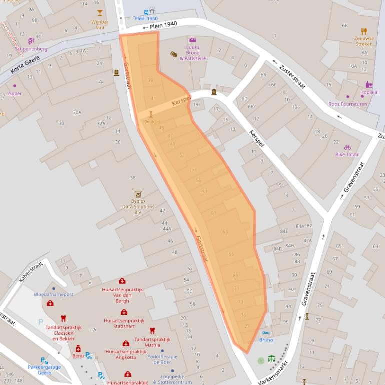 Kaart van postcodegebied 4331LB.