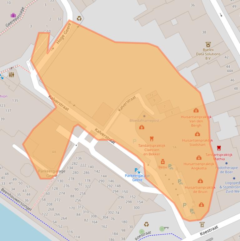 Kaart van postcodegebied 4331LZ.