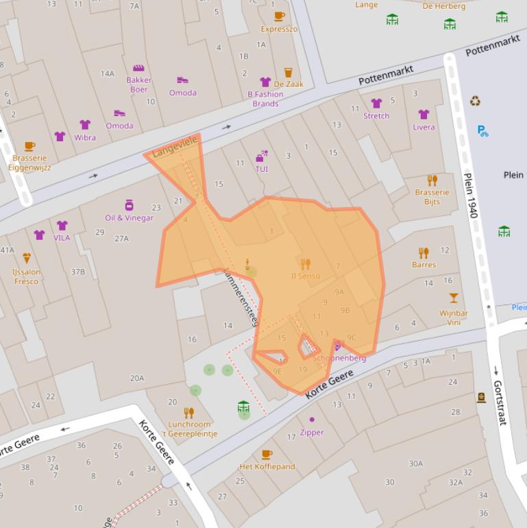 Kaart van postcodegebied 4331MB.