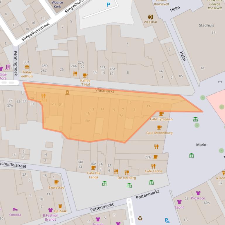 Kaart van postcodegebied 4331PC.