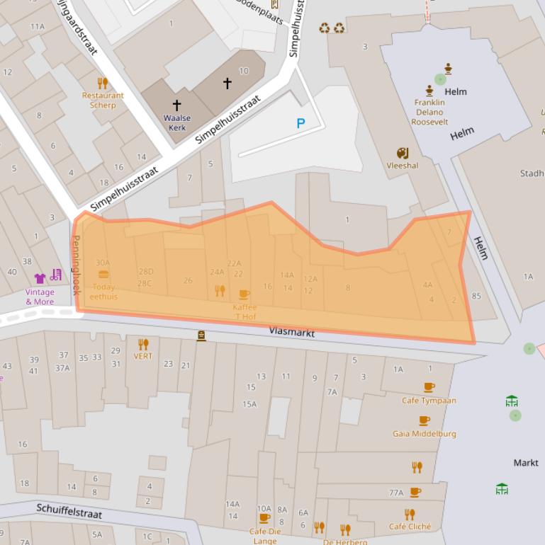 Kaart van postcodegebied 4331PE.