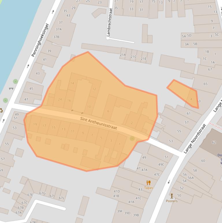 Kaart van postcodegebied 4331PP.