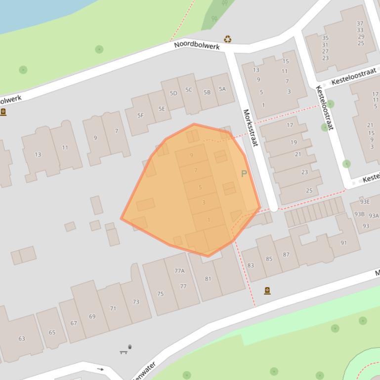 Kaart van postcodegebied 4331RZ.