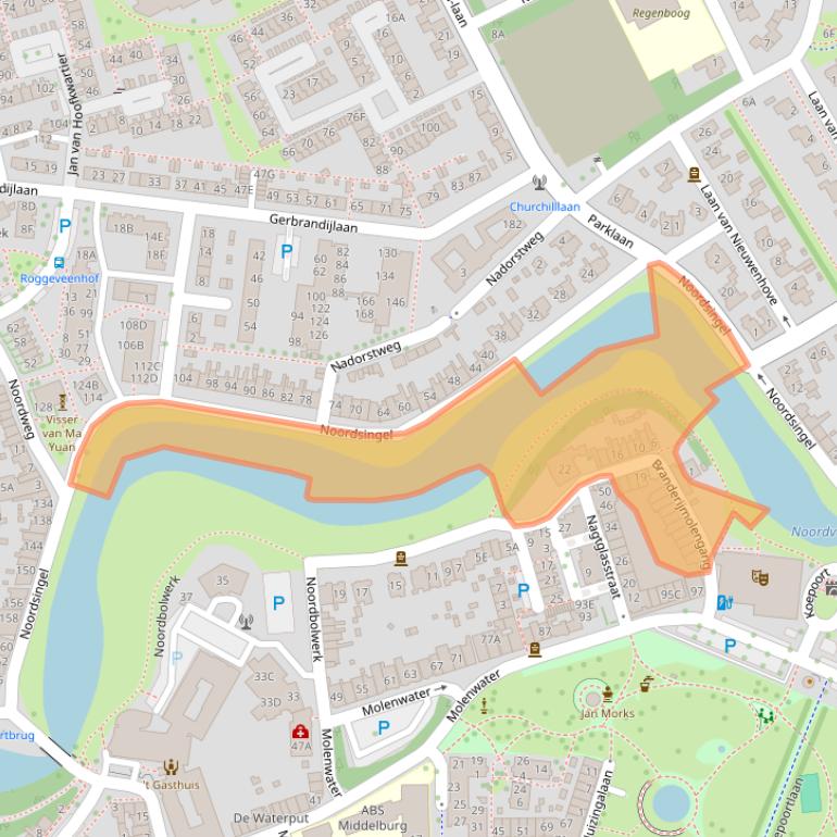 Kaart van postcodegebied 4331SJ.