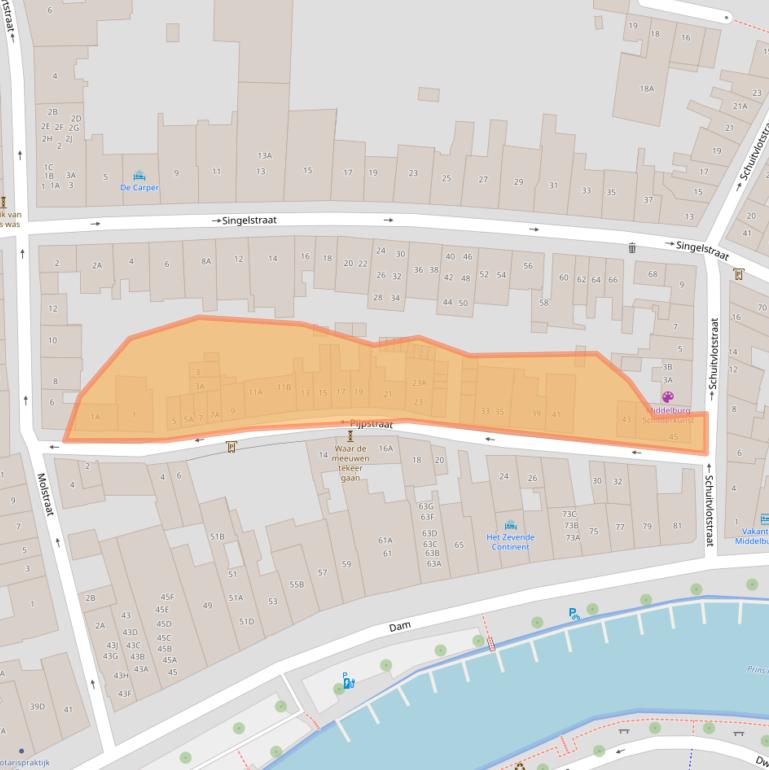 Kaart van postcodegebied 4331SN.
