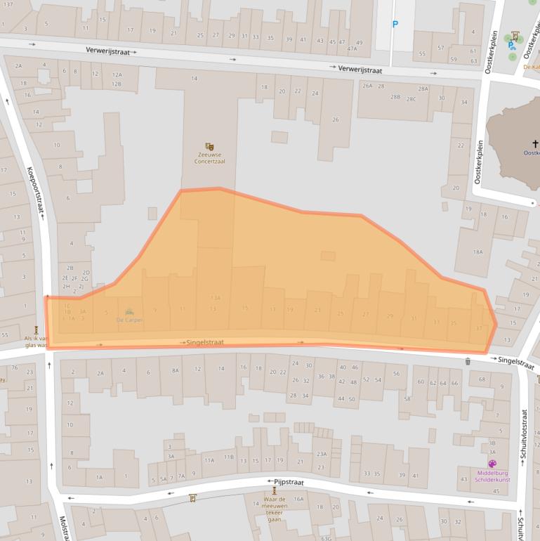 Kaart van postcodegebied 4331SR.