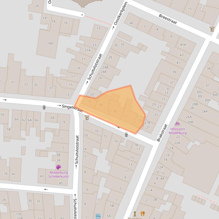 Kaart van postcodegebied 4331ST.