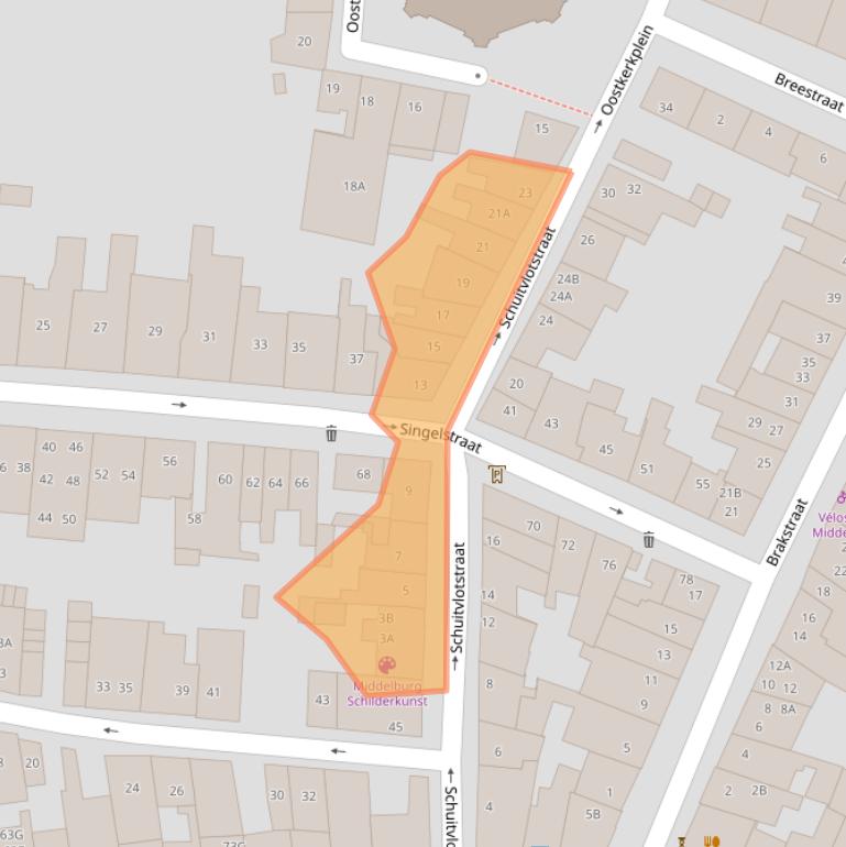 Kaart van postcodegebied 4331SX.