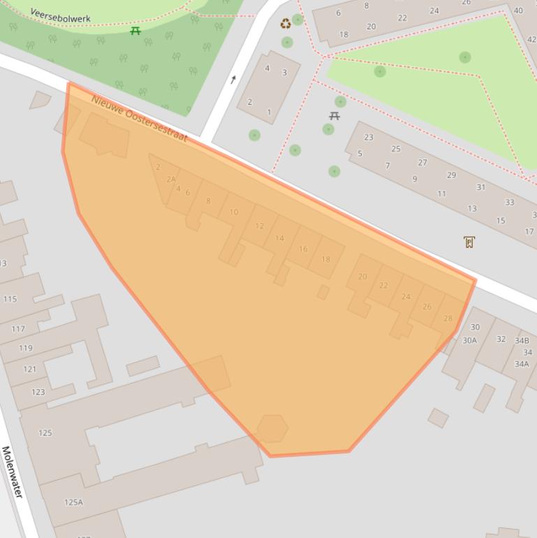 Kaart van postcodegebied 4331TE.