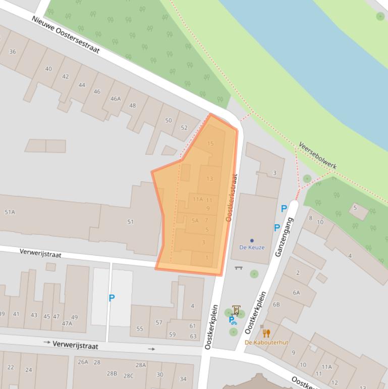 Kaart van postcodegebied 4331TJ.