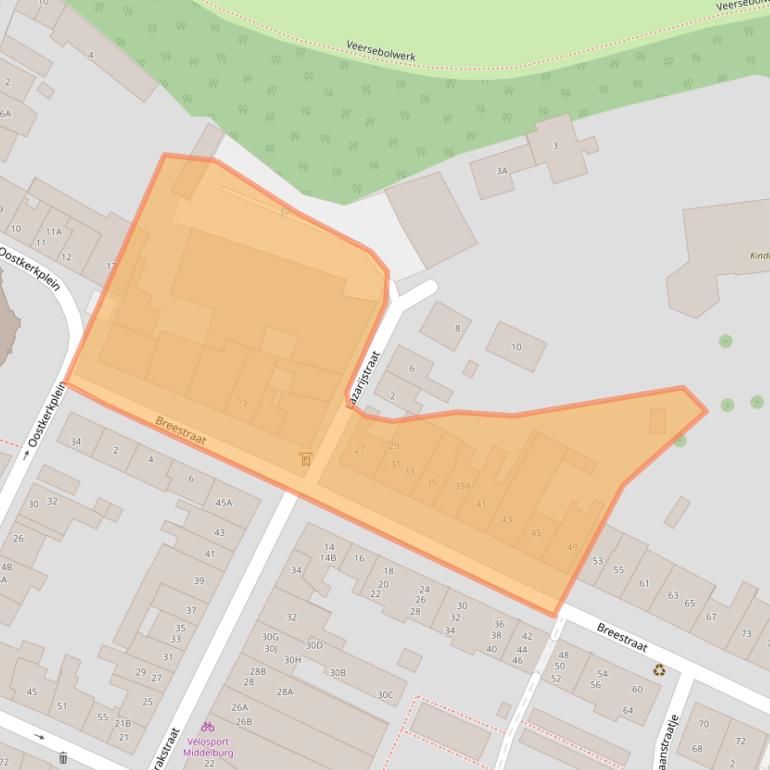 Kaart van postcodegebied 4331TS.