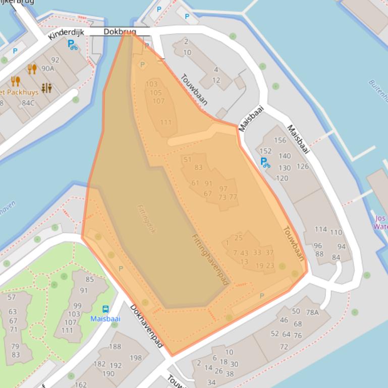 Kaart van postcodegebied 4331VB.