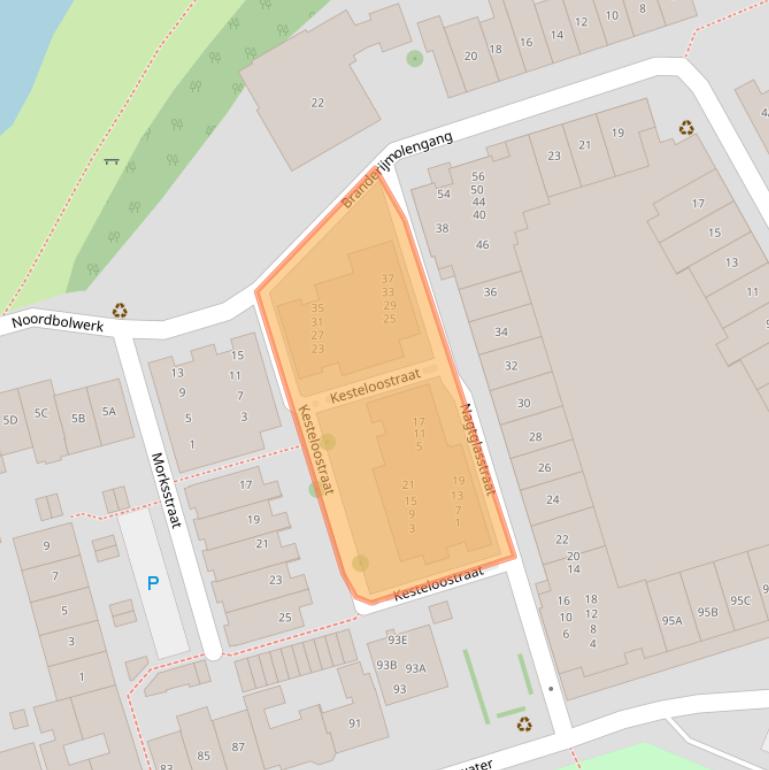 Kaart van postcodegebied 4331WK.