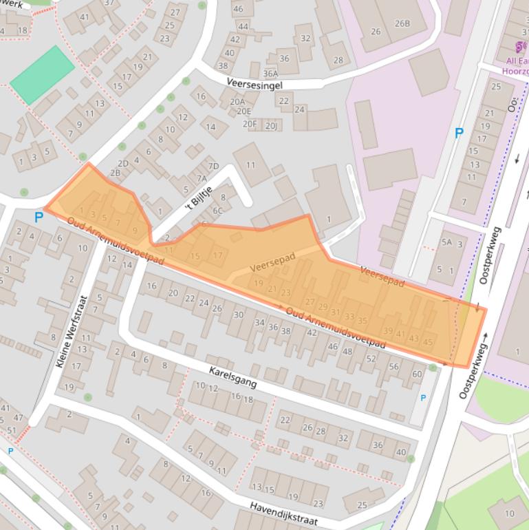 Kaart van postcodegebied 4332AN.