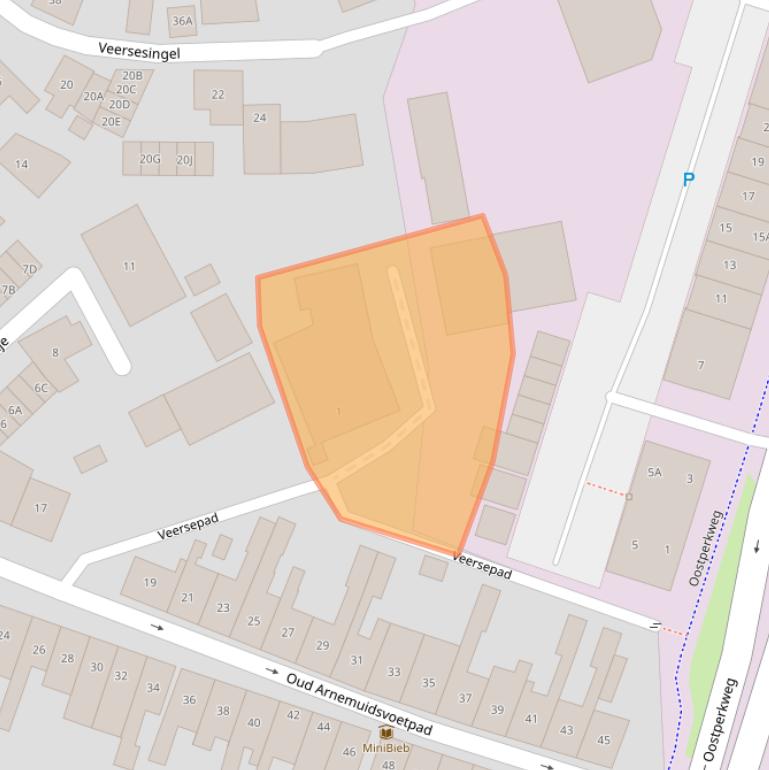 Kaart van postcodegebied 4332AS.