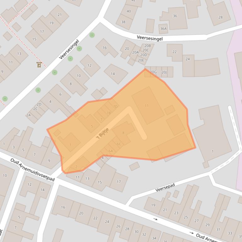 Kaart van postcodegebied 4332AT.