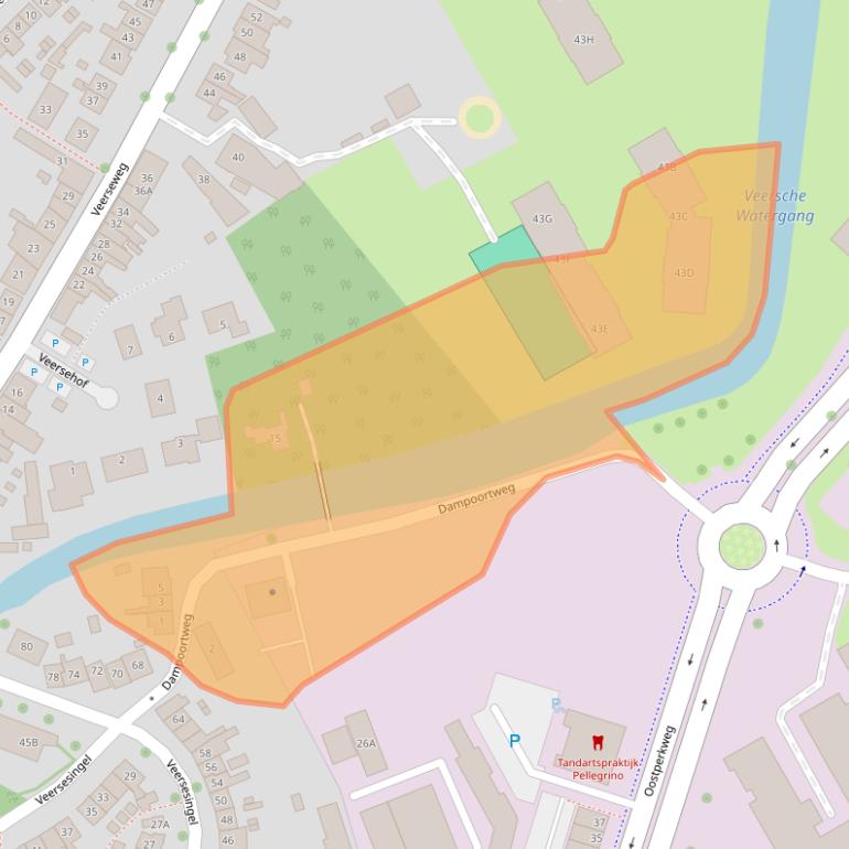 Kaart van postcodegebied 4332AW.