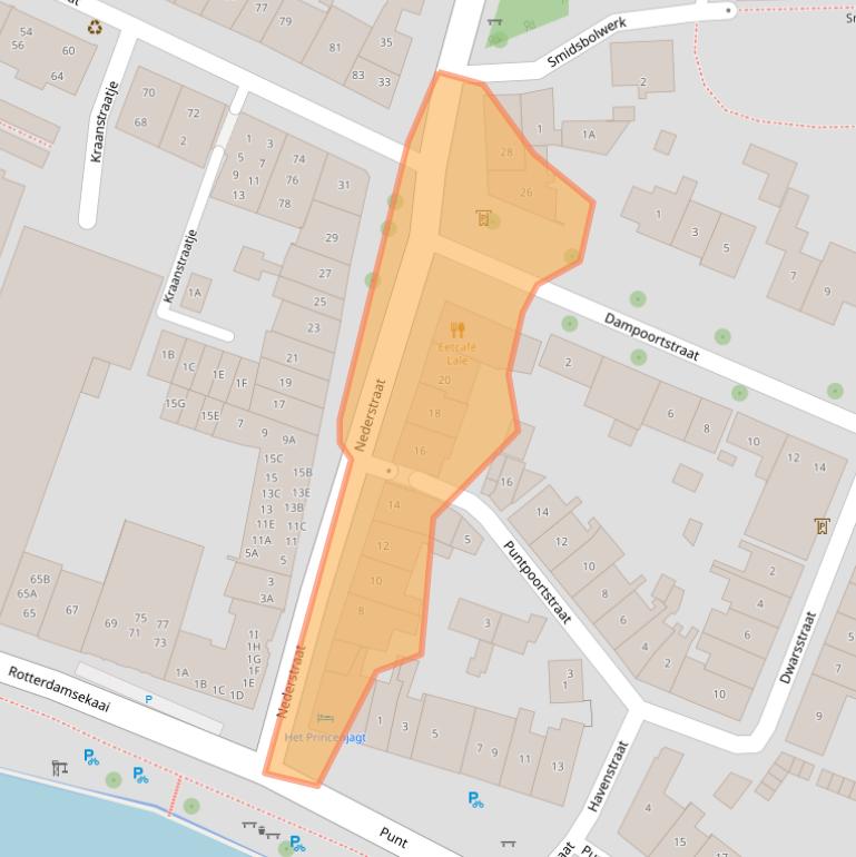 Kaart van postcodegebied 4332AZ.