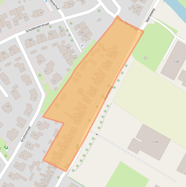 Kaart van postcodegebied 4332BE.