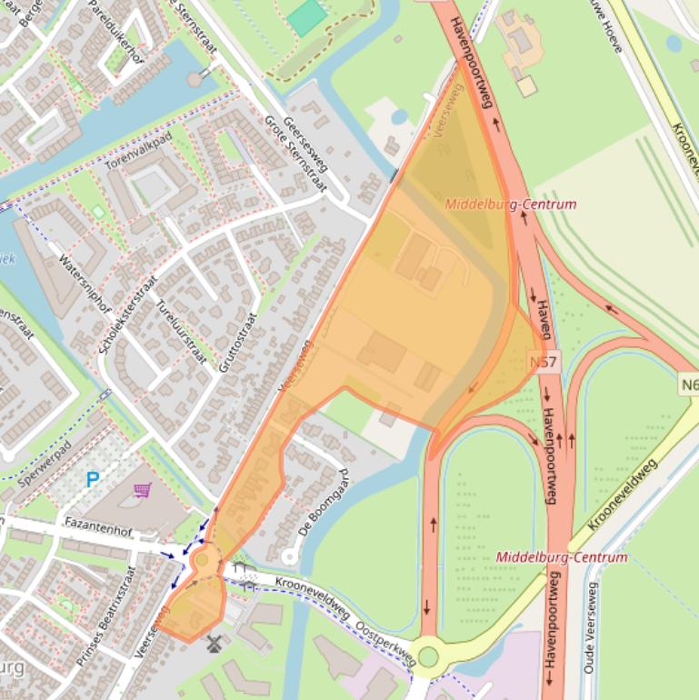 Kaart van postcodegebied 4332BJ.