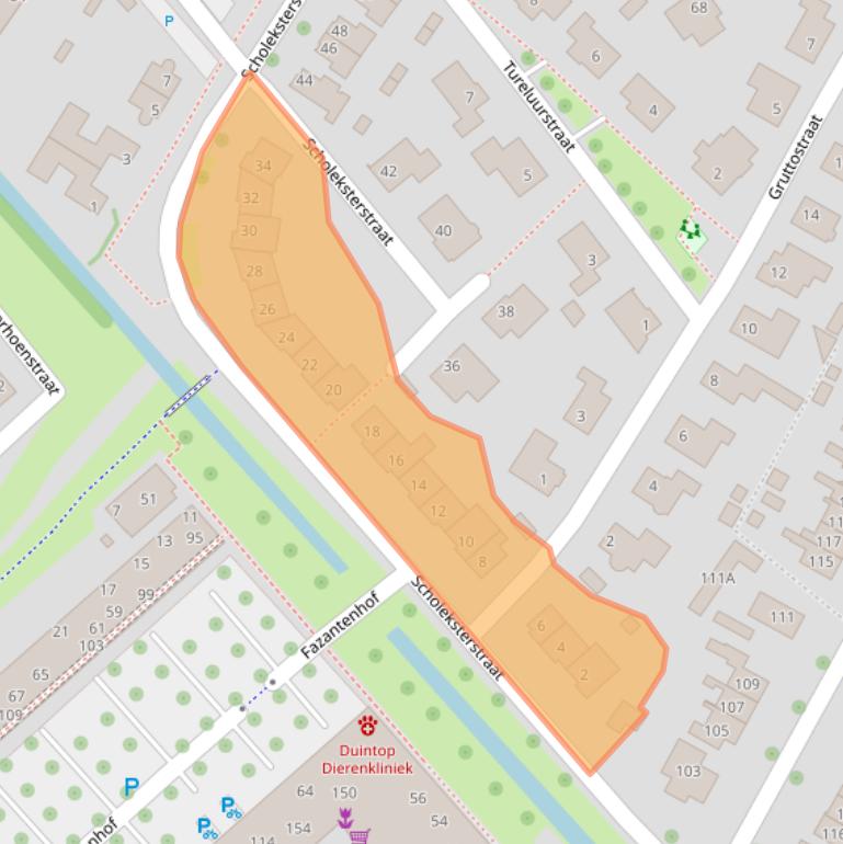 Kaart van postcodegebied 4332CA.