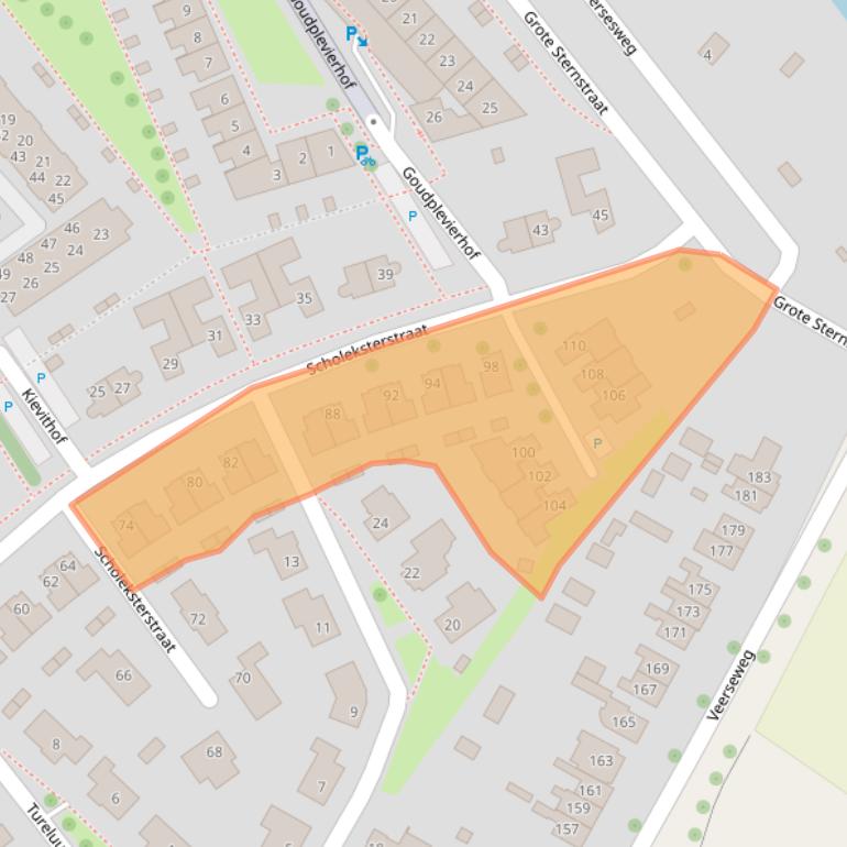 Kaart van postcodegebied 4332CC.