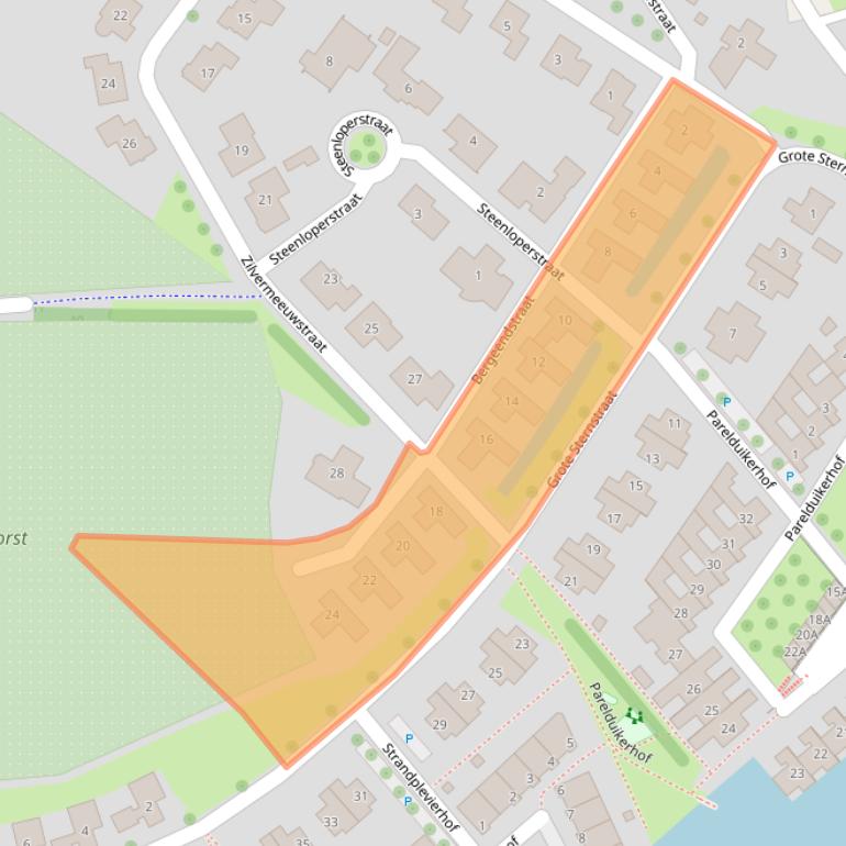 Kaart van postcodegebied 4332DC.