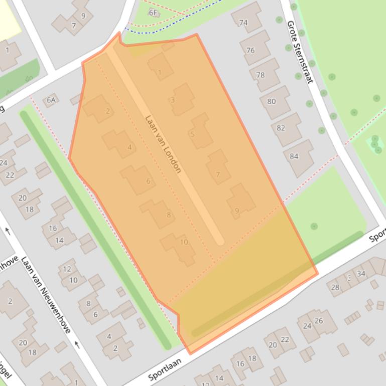 Kaart van postcodegebied 4332DP.