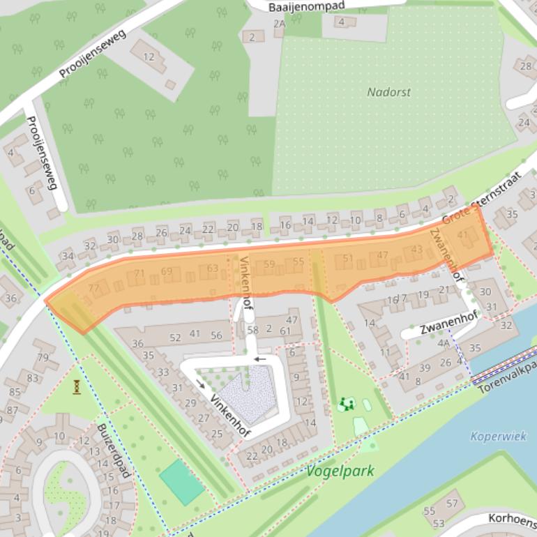 Kaart van postcodegebied 4332DR.